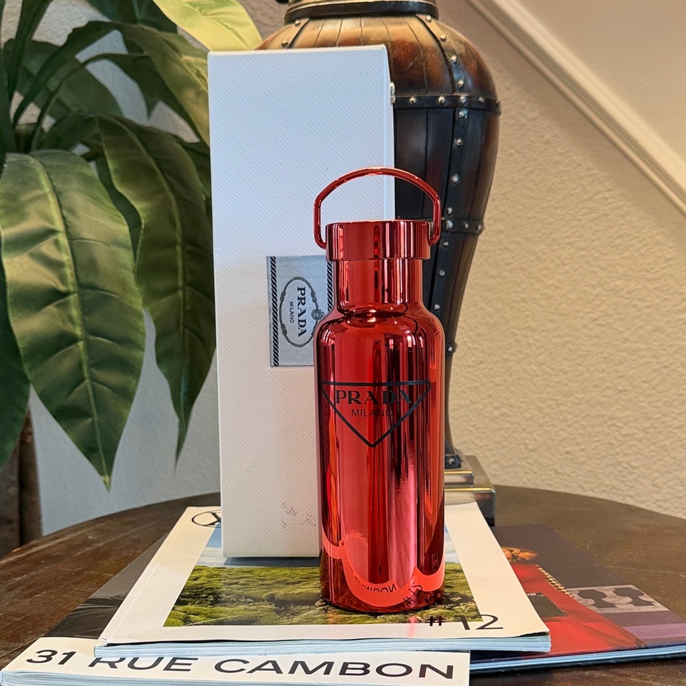 PRADA Metallic Red Water Travel Bottle